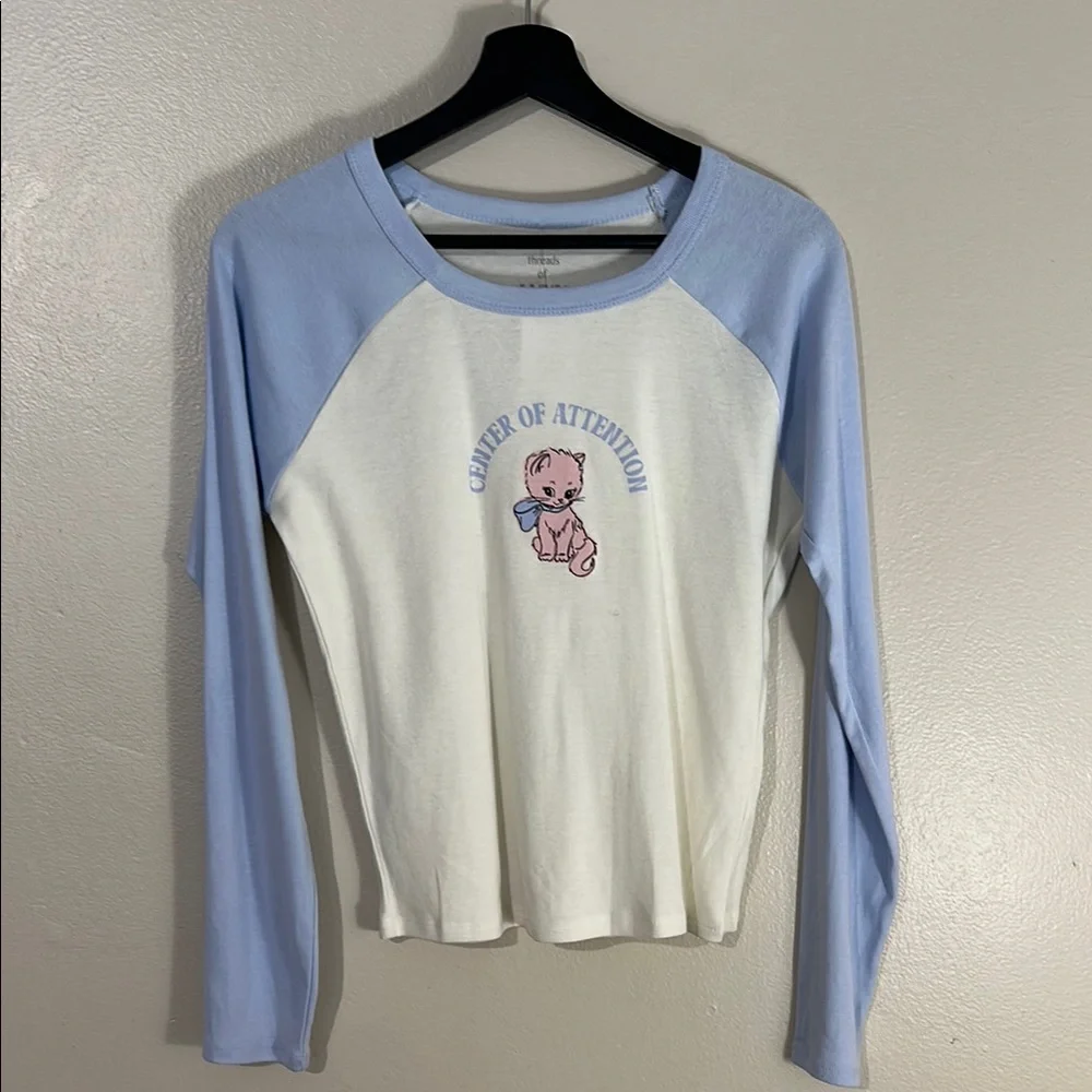 NEW Threads of Lux Kitty Graphic Long Sleeve Top‎